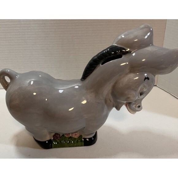 Vintage Hand Painted Artisan Made Ceramic Donkey Piggy Coin Bank Signed NR 1997 - Picture 2 of 7